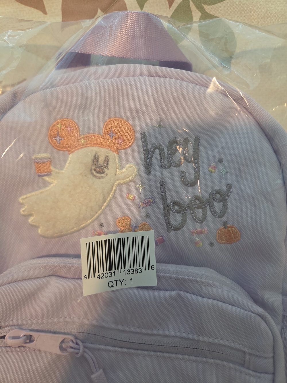 Disney Lavender Ghost 'Hey Boo' Backpack - Picture 2 of 3